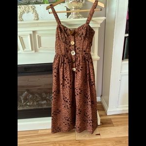 ASOS brown sundress NWT, beautiful button detail!